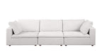122" Beige Italian Leather Modular Sofa