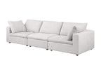122" Beige Italian Leather Modular Sofa