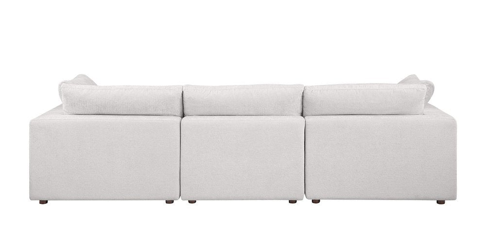 122" Beige Italian Leather Modular Sofa