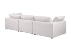 122" Beige Italian Leather Modular Sofa