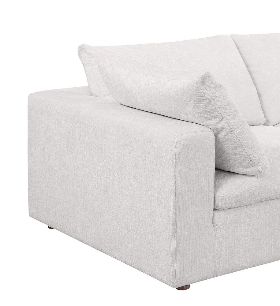 122" Beige Italian Leather Modular Sofa