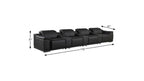 175" Beige Italian Leather Reclining USB and Wireless Charger Sofa And Storage
