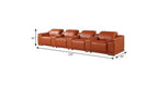 175" Beige Italian Leather Reclining USB and Wireless Charger Sofa And Storage