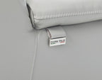 175" Beige Italian Leather Reclining USB and Wireless Charger Sofa And Storage