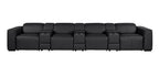 170" Chestnut Italian Leather Reclining USB and Wireless Charger Sofa And Storage