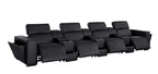 170" Chestnut Italian Leather Reclining USB and Wireless Charger Sofa And Storage