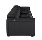 170" Chestnut Italian Leather Reclining USB and Wireless Charger Sofa And Storage