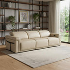 100" Beige Italian Leather Reclining USB Sofa