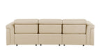 100" Beige Italian Leather Reclining USB Sofa