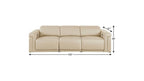 100" Beige Italian Leather Reclining USB Sofa