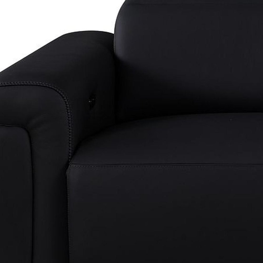 100" Beige Italian Leather Reclining USB Sofa
