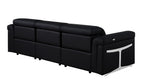 100" Beige Italian Leather Reclining USB Sofa