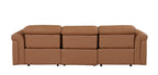 100" Beige Italian Leather Reclining USB Sofa