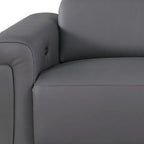 100" Beige Italian Leather Reclining USB Sofa