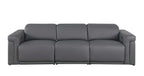 100" Beige Italian Leather Reclining USB Sofa