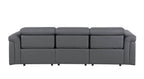 100" Beige Italian Leather Reclining USB Sofa