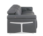 100" Beige Italian Leather Reclining USB Sofa