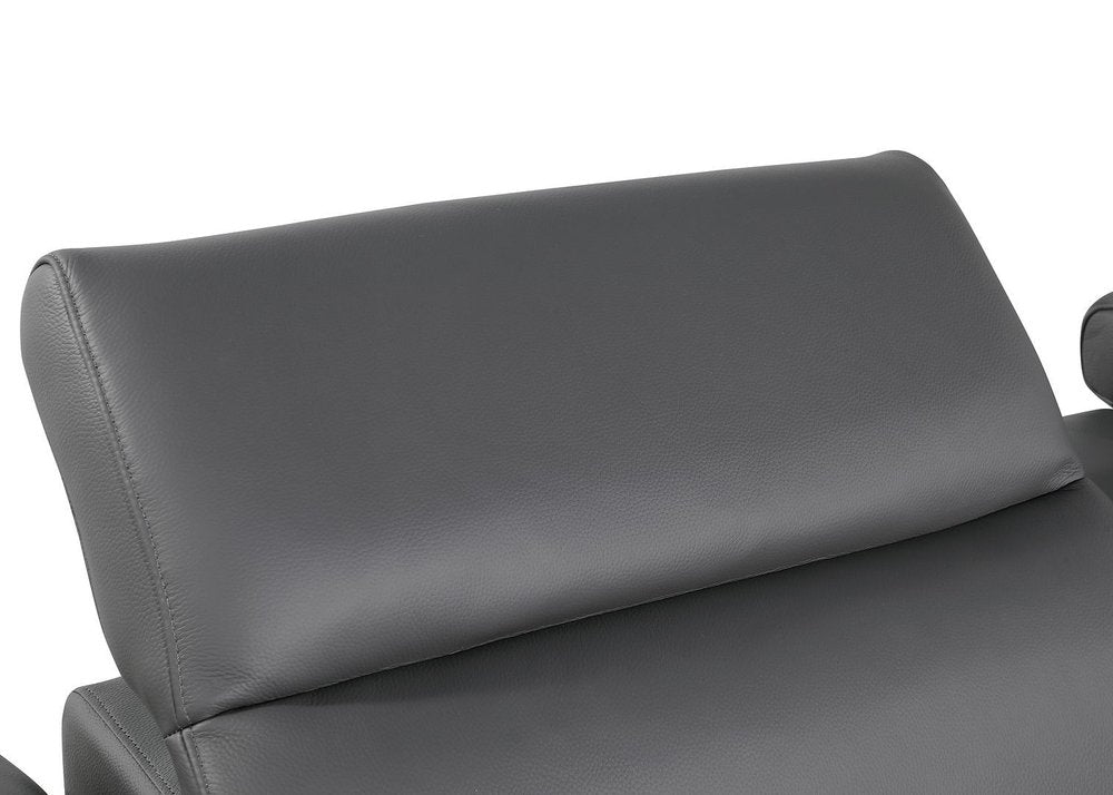 100" Beige Italian Leather Reclining USB Sofa