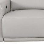 100" Beige Italian Leather Reclining USB Sofa