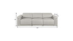 100" Beige Italian Leather Reclining USB Sofa
