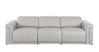 100" Beige Italian Leather Reclining USB Sofa