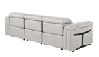 100" Beige Italian Leather Reclining USB Sofa
