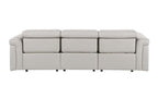 100" Beige Italian Leather Reclining USB Sofa