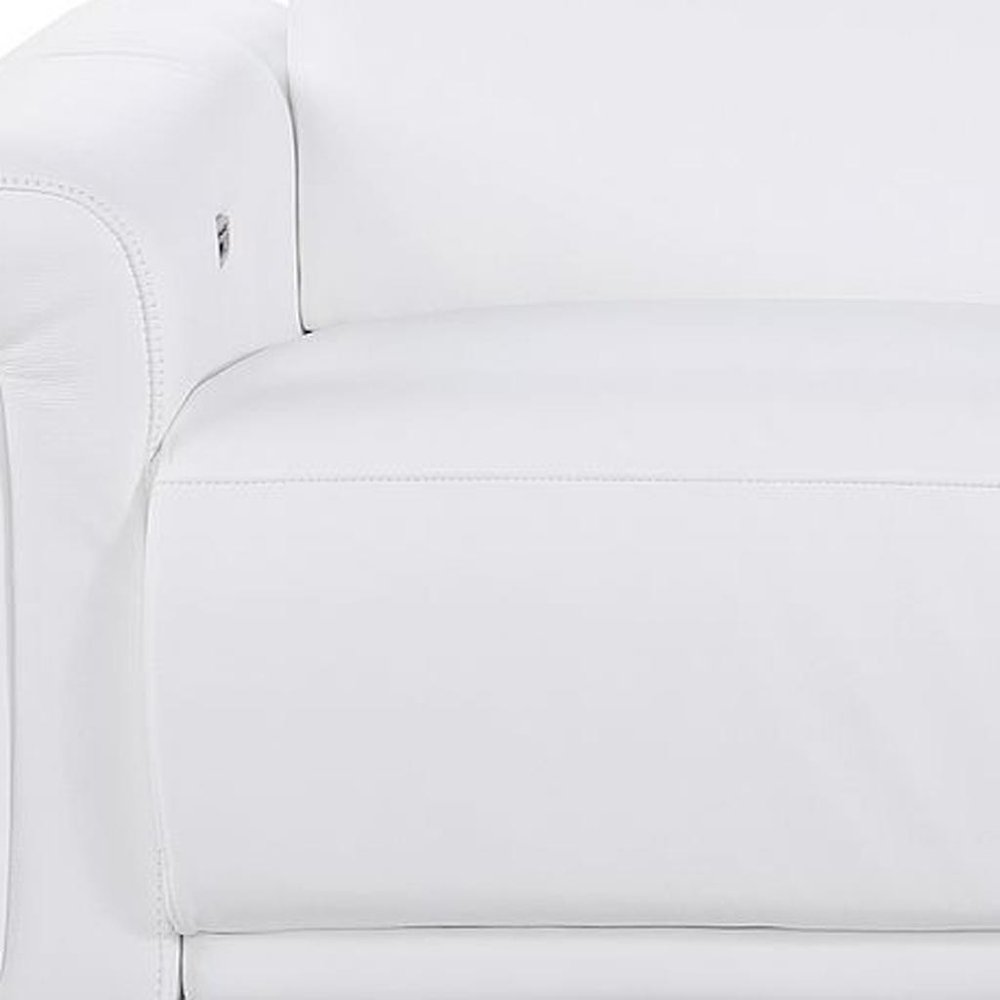 100" Beige Italian Leather Reclining USB Sofa