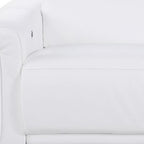 100" Beige Italian Leather Reclining USB Sofa