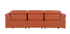 100" Beige Italian Leather Reclining USB Sofa