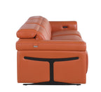 100" Beige Italian Leather Reclining USB Sofa
