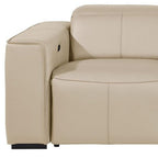 104" Chestnut Italian Leather Reclining USB Sofa And Storage