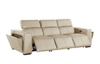 104" Chestnut Italian Leather Reclining USB Sofa And Storage
