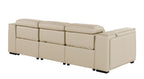 104" Chestnut Italian Leather Reclining USB Sofa And Storage