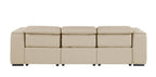 104" Chestnut Italian Leather Reclining USB Sofa And Storage