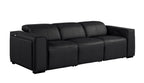 104" Chestnut Italian Leather Reclining USB Sofa And Storage