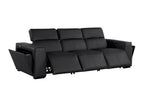 104" Chestnut Italian Leather Reclining USB Sofa And Storage