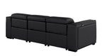 104" Chestnut Italian Leather Reclining USB Sofa And Storage