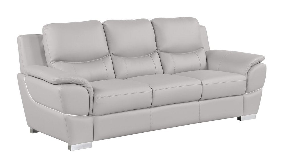 85" Black Genuine Leather Sofa