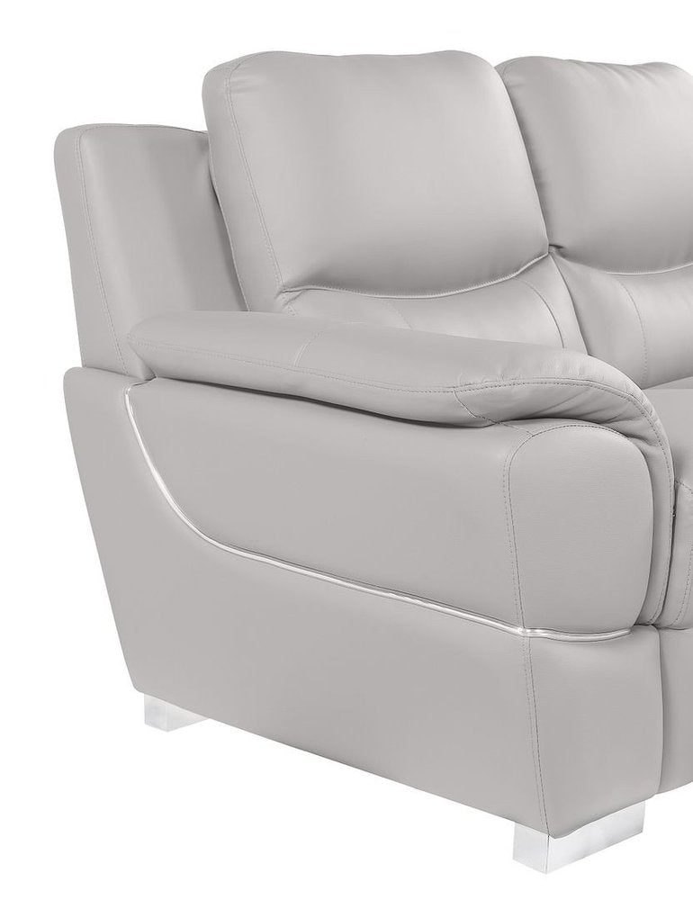 85" Black Genuine Leather Sofa