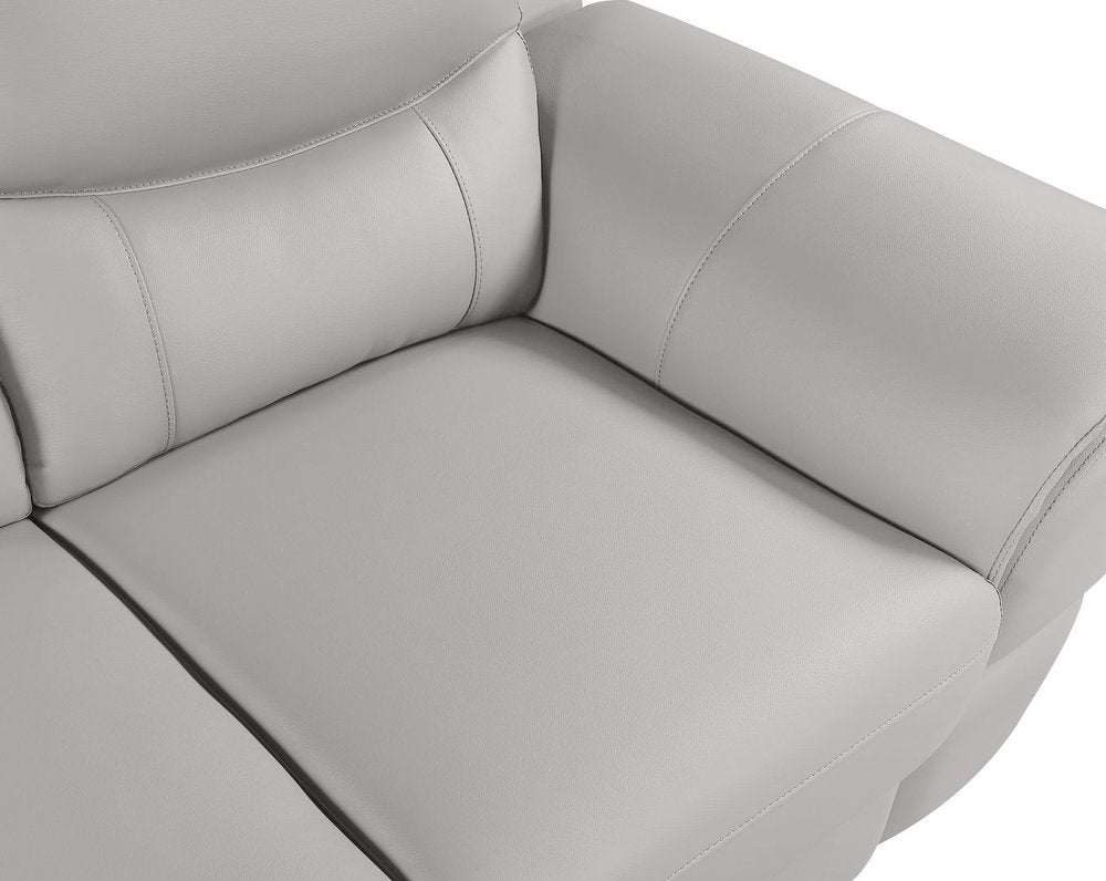 85" Black Genuine Leather Sofa