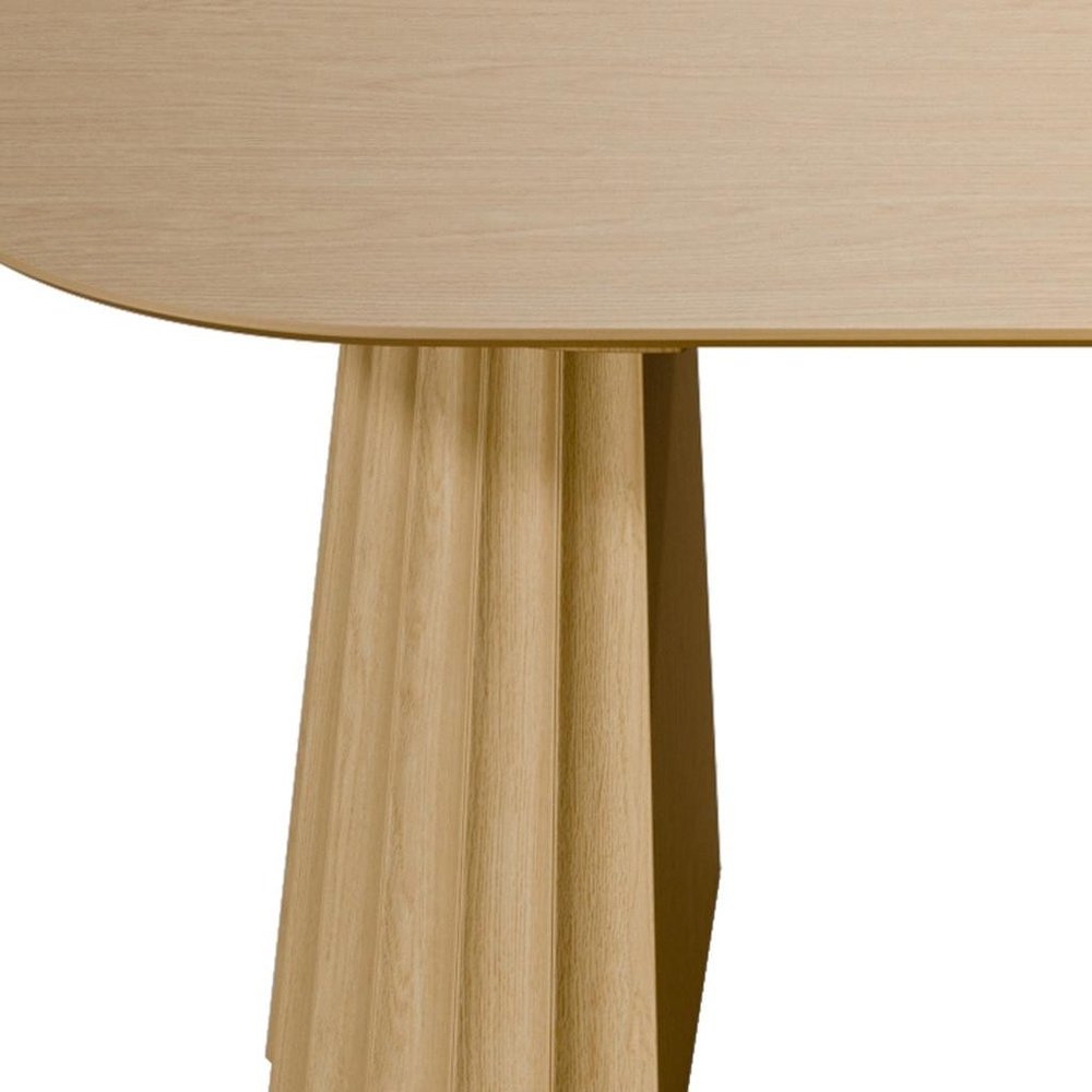 79" Natural Wood Double Pedestal Base Oval Dining Table