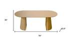 79" Natural Wood Double Pedestal Base Oval Dining Table