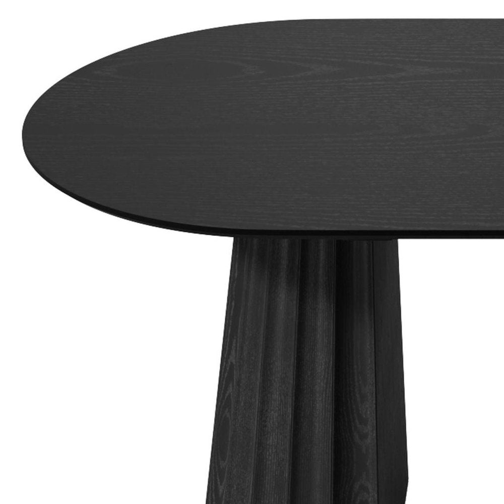 79" Natural Wood Double Pedestal Base Oval Dining Table