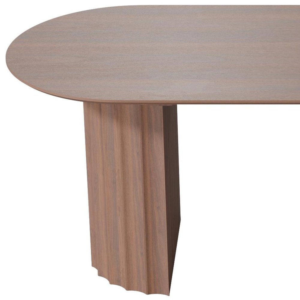 79" Brown Wood Double Pedestal Base Oval Dining Table