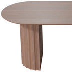79" Brown Wood Double Pedestal Base Oval Dining Table