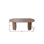 79" Brown Wood Double Pedestal Base Oval Dining Table