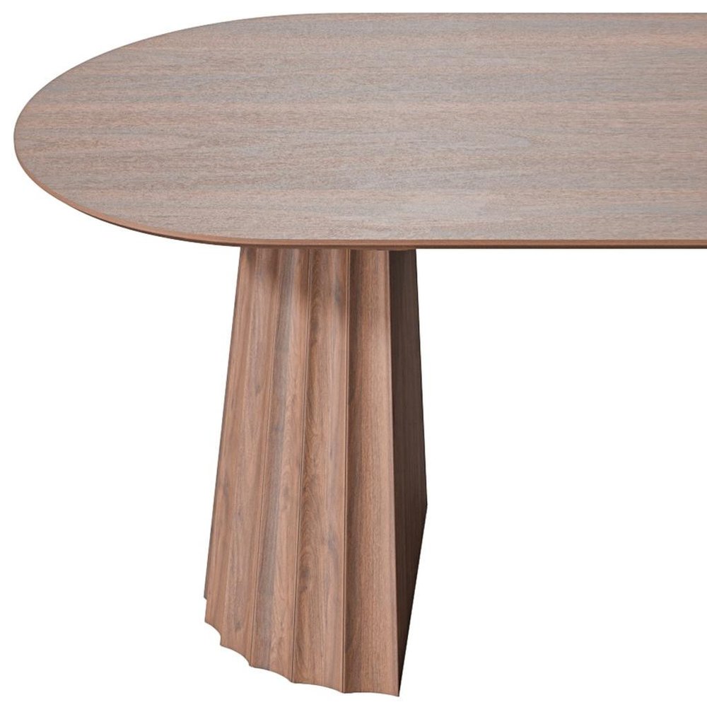79" Natural Wood Double Pedestal Base Oval Dining Table