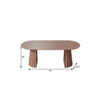 79" Natural Wood Double Pedestal Base Oval Dining Table