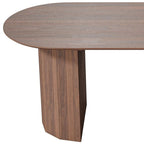 79" Brown Wood Double Pedestal Base Oval Dining Table